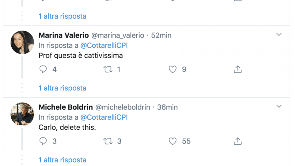 Un tweet di Cottarelli sul coronavirus e la Padania scatena l’inferno